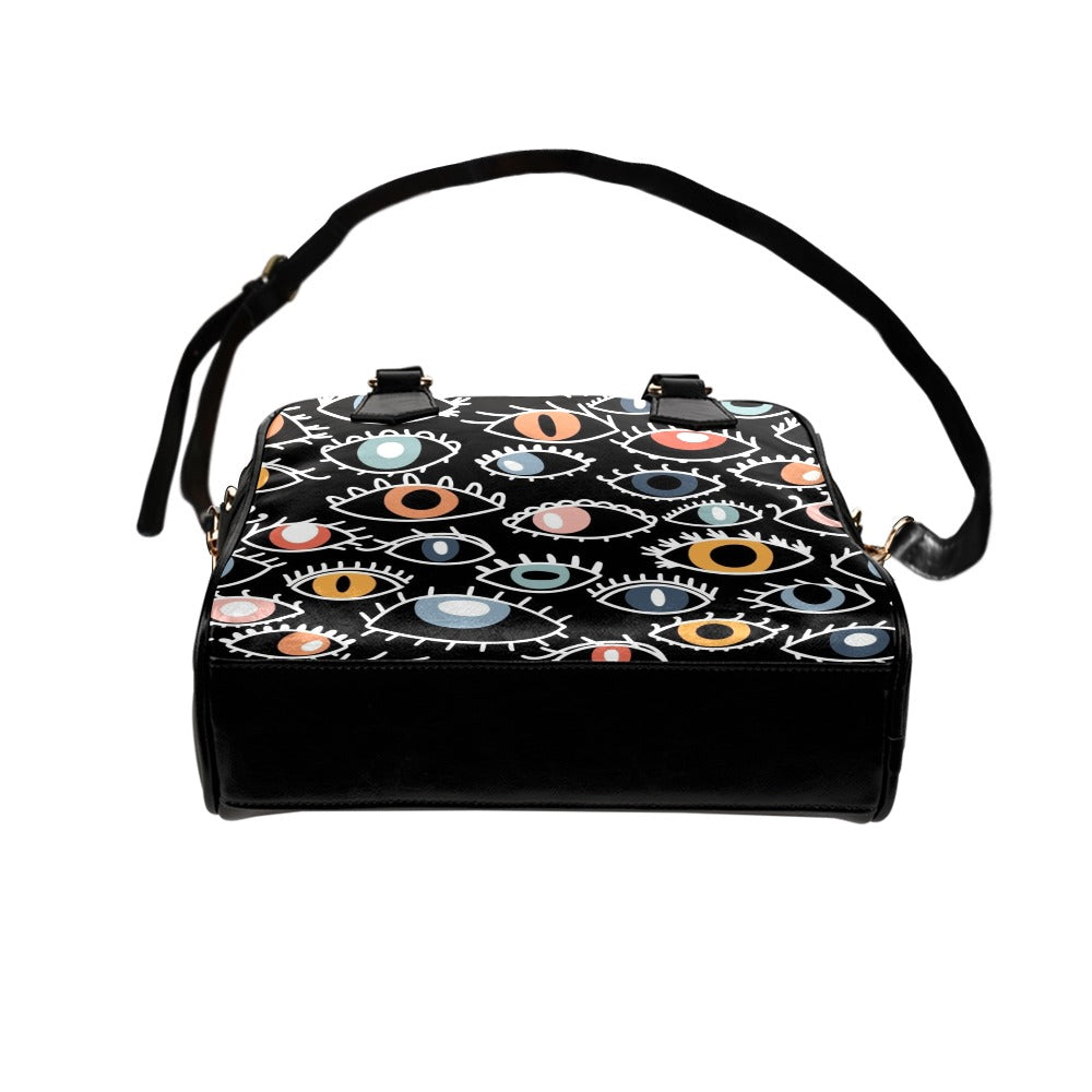 Eyes On Black Shoulder Handbag