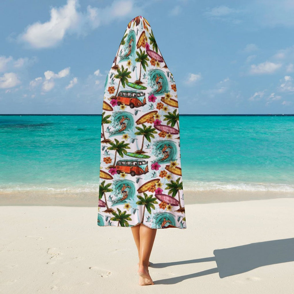 Surfing Safari Kids Hooded Blanket 100cm x 130cm