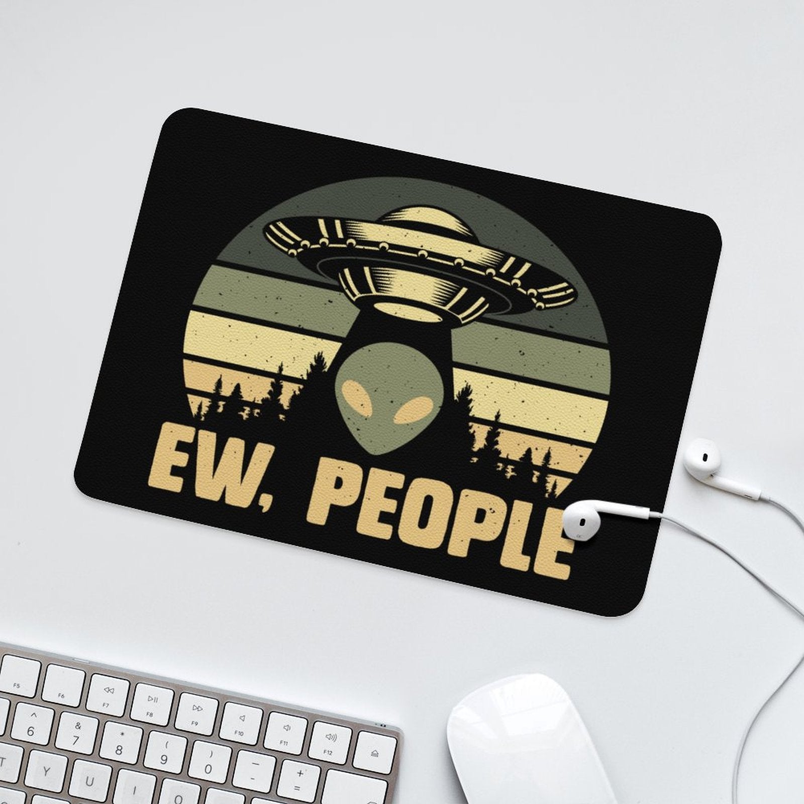 Alien, Ew People - Leather Mouse Pad Leather Mouse Pad Printed Offshore Sci Fi