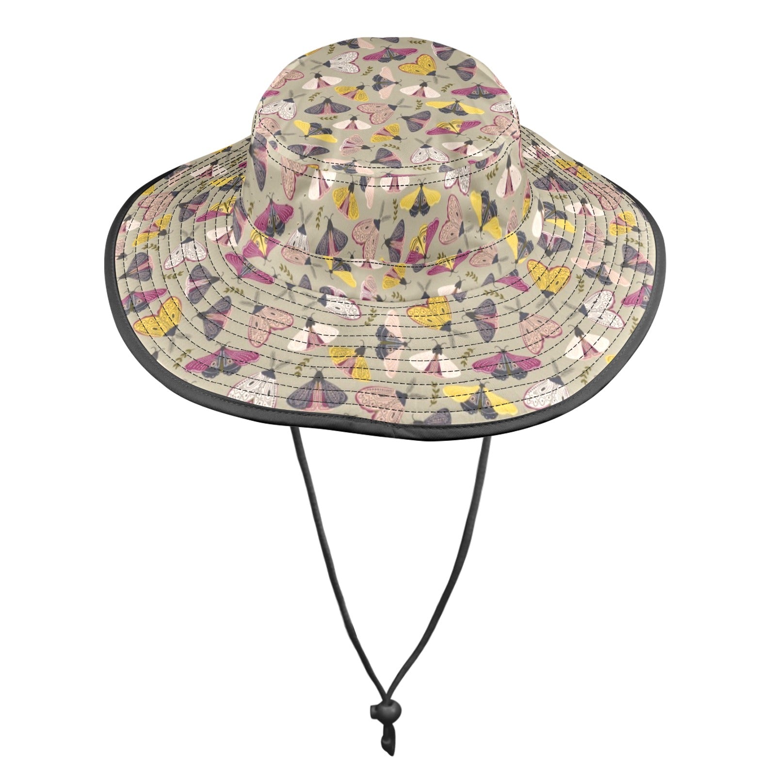 Pretty Moths Wide Brim Bucket Hat Wide Brim Bucket Hat animal Printed Offshore