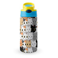 Cat Crowd Little Kids Water Bottle blue 350ml Little Kids Water Bottle animal Printed Offshore