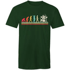 Drummer Evolution - Mens T-Shirt Forest Green Mens T-shirt Music Printed In Australia