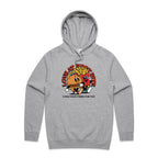 Love At First Bite, Hamburger And Fries - Mens Hoodie Grey Marle Mens Hoodie Food Printed In Australia