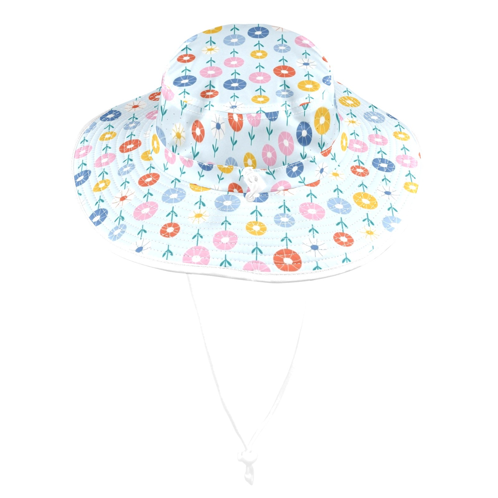 Abstract Cute Flowers Wide Brim Bucket Hat Wide Brim Bucket Hat Plants Printed Offshore