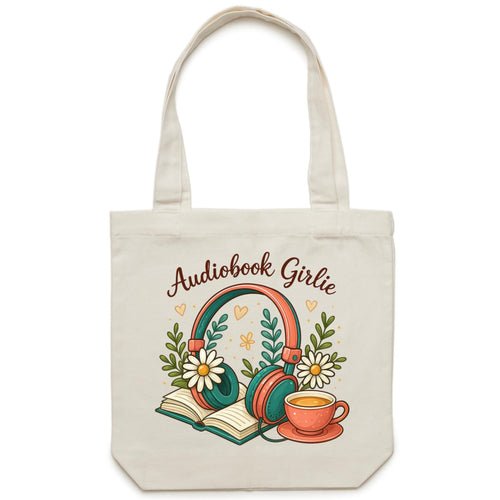 Audiobook Girlie - Canvas Tote Bag Default Title Tote Bag Printed In Australia Reading