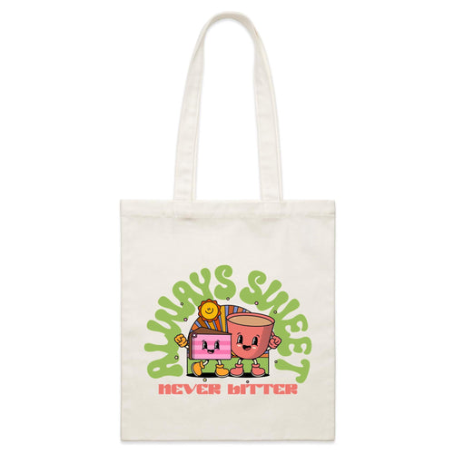 Always Sweet, Never Bitter, Coffee And Cake - Parcel Canvas Tote Bag Default Title Small Tote Bag Food Printed In Australia