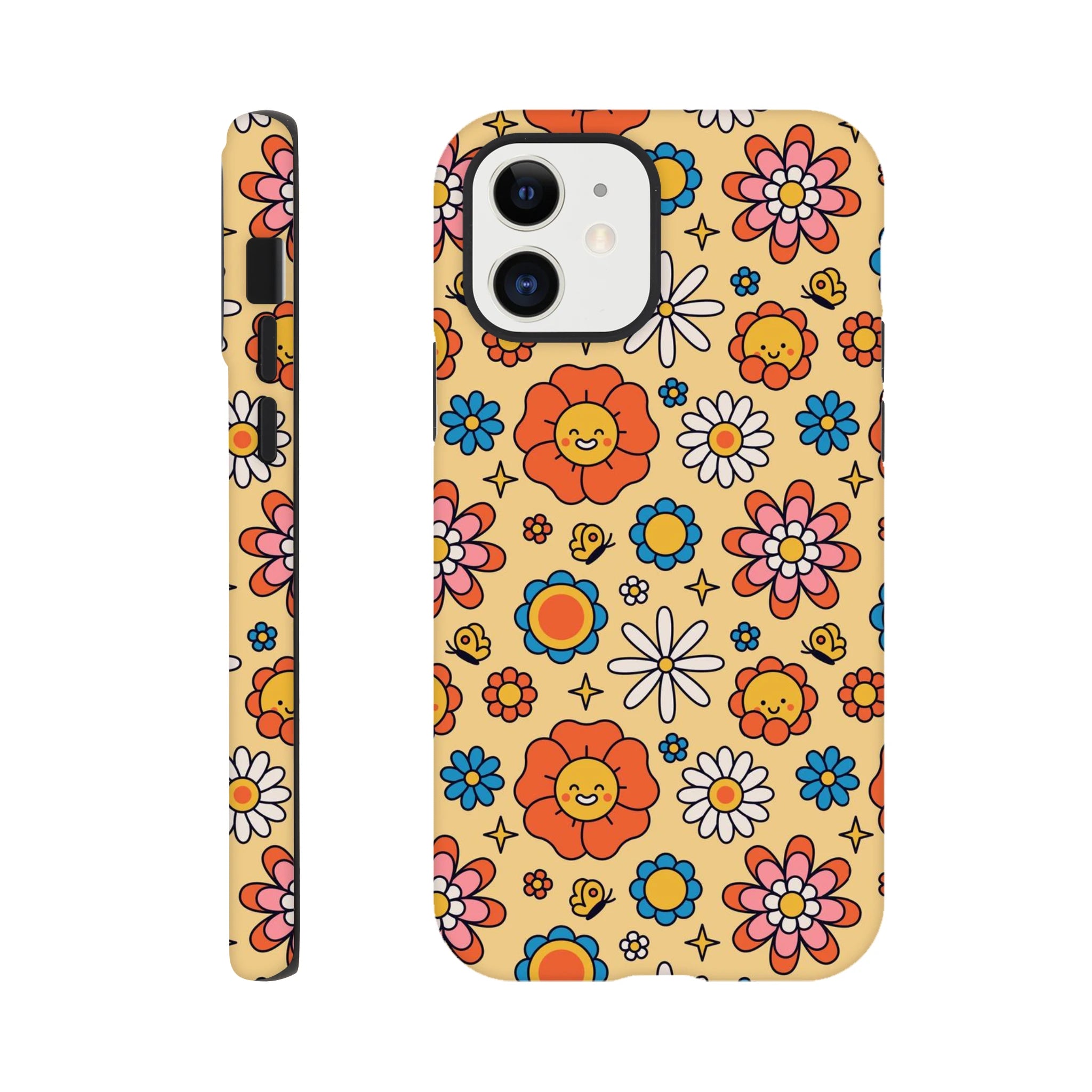 Hippy Flower - Apple iPhone Tough case iPhone 12 iPhone Tough Case Globally Fulfilled Retro