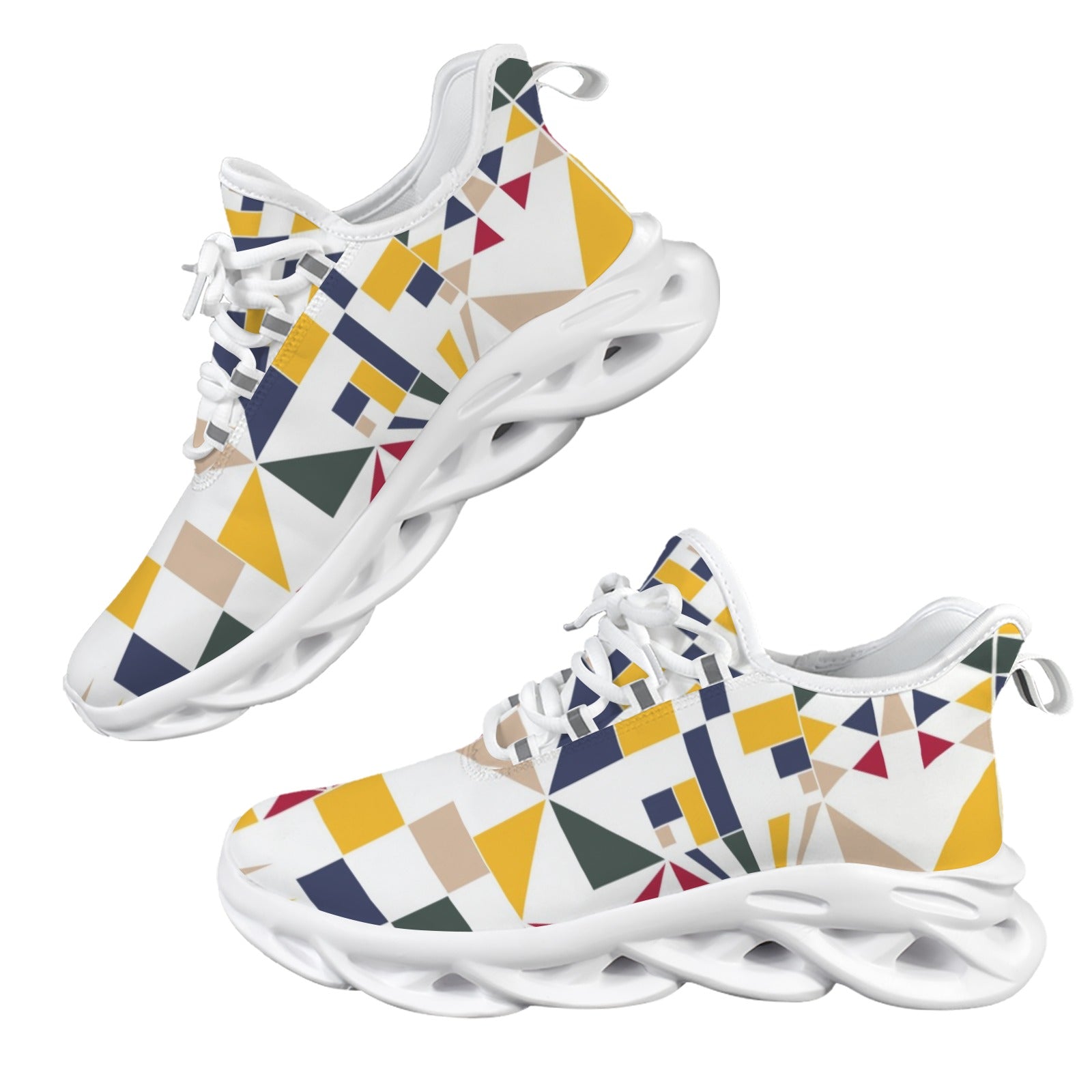 Colourful Geometric Women's Twisted Sole Sneakers