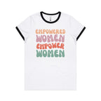 Empowered Women Empower Women - Women's Ringer Tee White Black Womens Ringer T-shirt Positivity Printed In Australia
