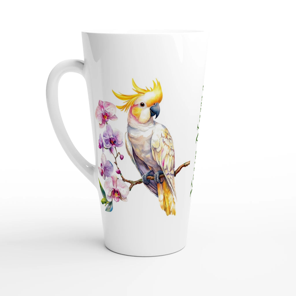 Personalise - Cockatoo, Australian Birds - White Latte 17oz Ceramic Mug Default Title Personalised Latte Mug animal Globally Fulfilled