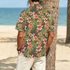 Vintage Hawaiian Floral Men's Crinkle Hawaiian Shirt