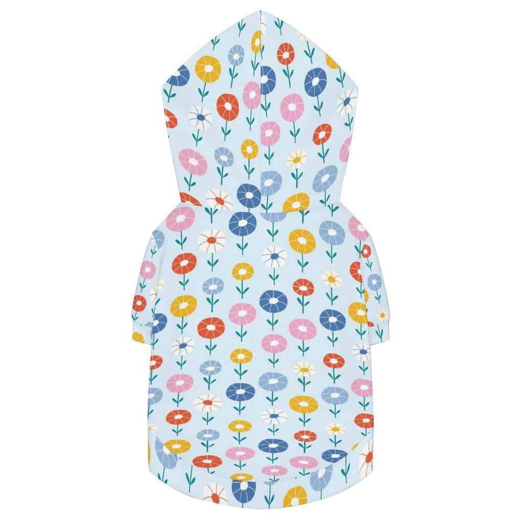 Abstract Cute Flowers Pet Hoodie (Large Size)