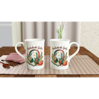 Audiobook Girlie - White 10oz Porcelain Slim Mug Porcelain Mug Globally Fulfilled Reading