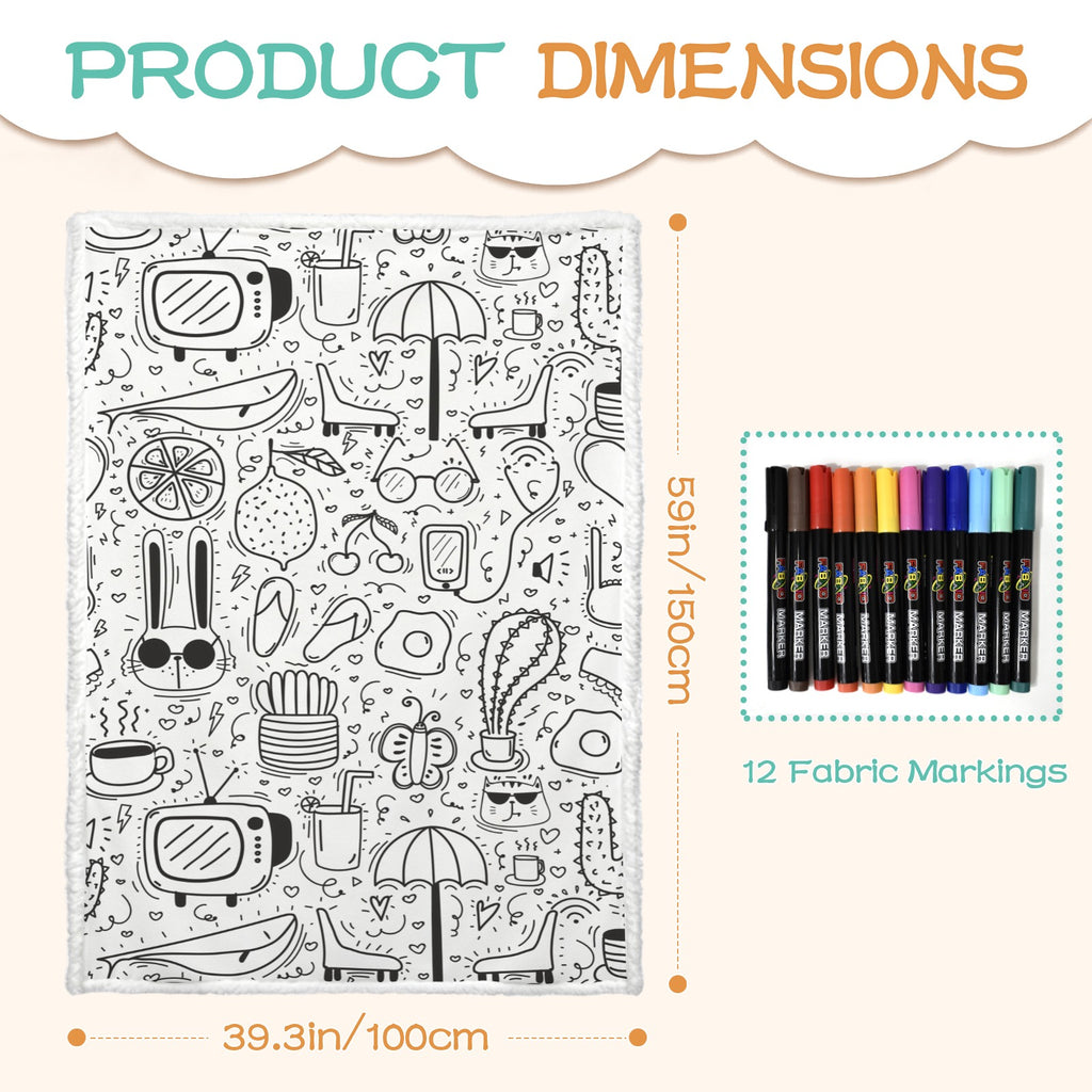 Bright Life Colour Your Own Blanket 100×150cm