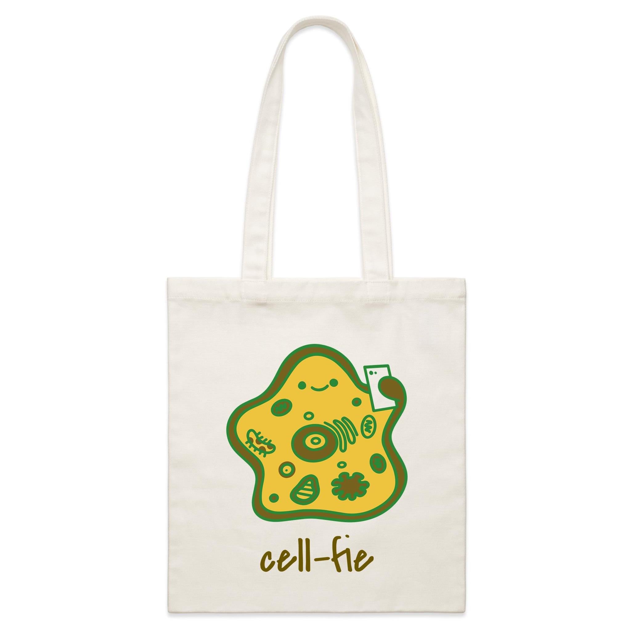 Cell-fie, Selfie Cell - Parcel Canvas Tote Bag Default Title Small Tote Bag Printed In Australia Science