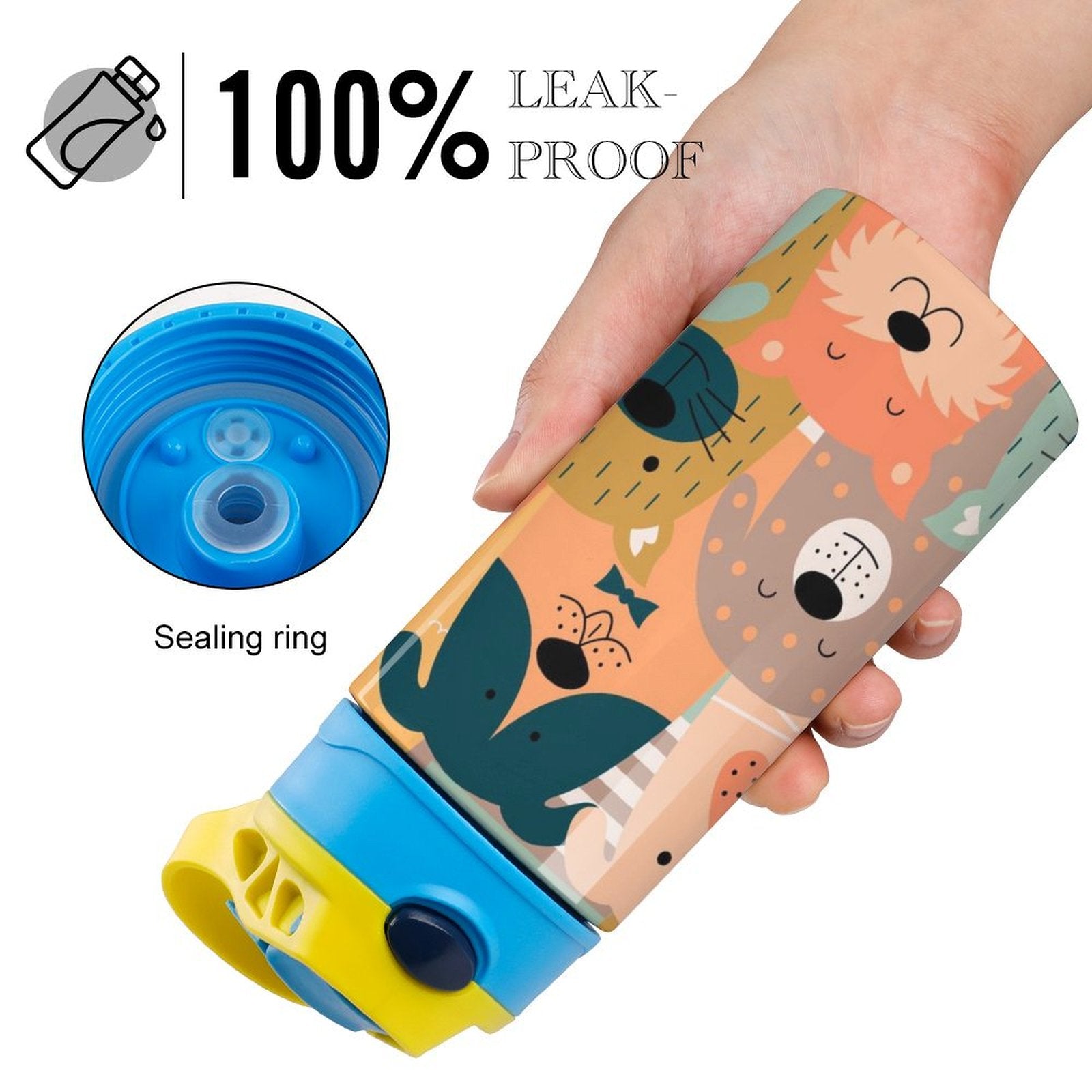 Dog Crowd - Little Kids Water Bottle Little Kids Water Bottle animal Printed Offshore