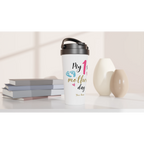 Personalised - My First Mother's Day - White 15oz Stainless Steel Travel Mug Personalised Travel Mug customise Globally Fulfilled Mum personalise