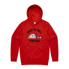 Rock And Roll Forever - Mens Hoodie Red Mens Hoodie Music Printed In Australia