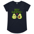 Holy Guacamole, Pregnant Avocado - Womens Scoop Neck T-Shirt Navy Womens Scoop Neck T-shirt Food Printed In Australia