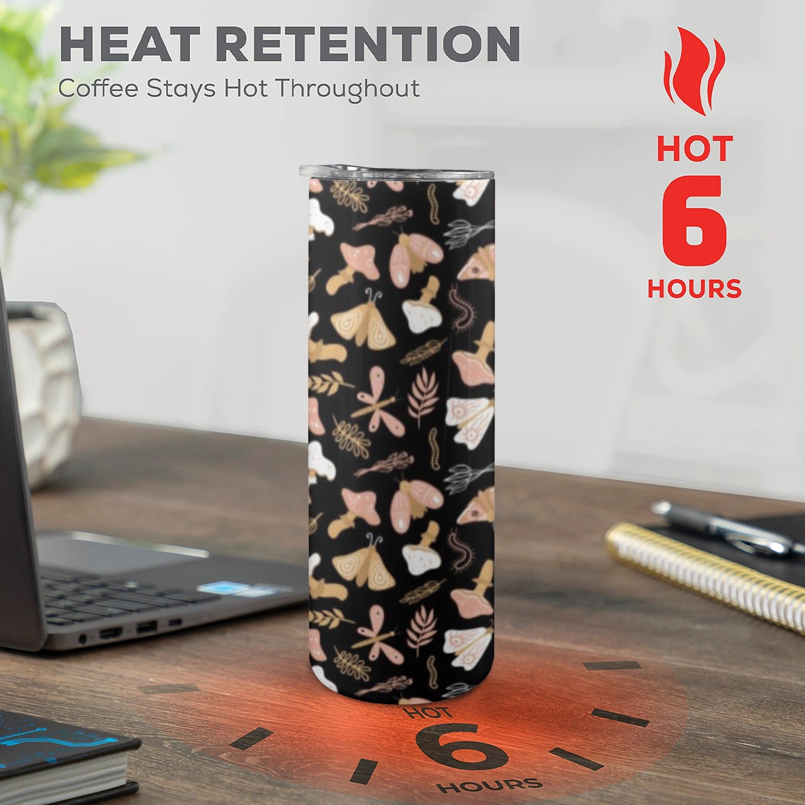 Magic Moth - 20oz Tall Skinny Tumbler with Lid and Straw