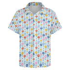 Abstract Cute Flowers Women's Short-Sleeve Button Up Shirt