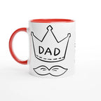 Personalised - Dad Crown And Moustache - White 11oz Ceramic Mug with Color Inside Personalised Mug Customise Dad Globally Fulfilled Personalise