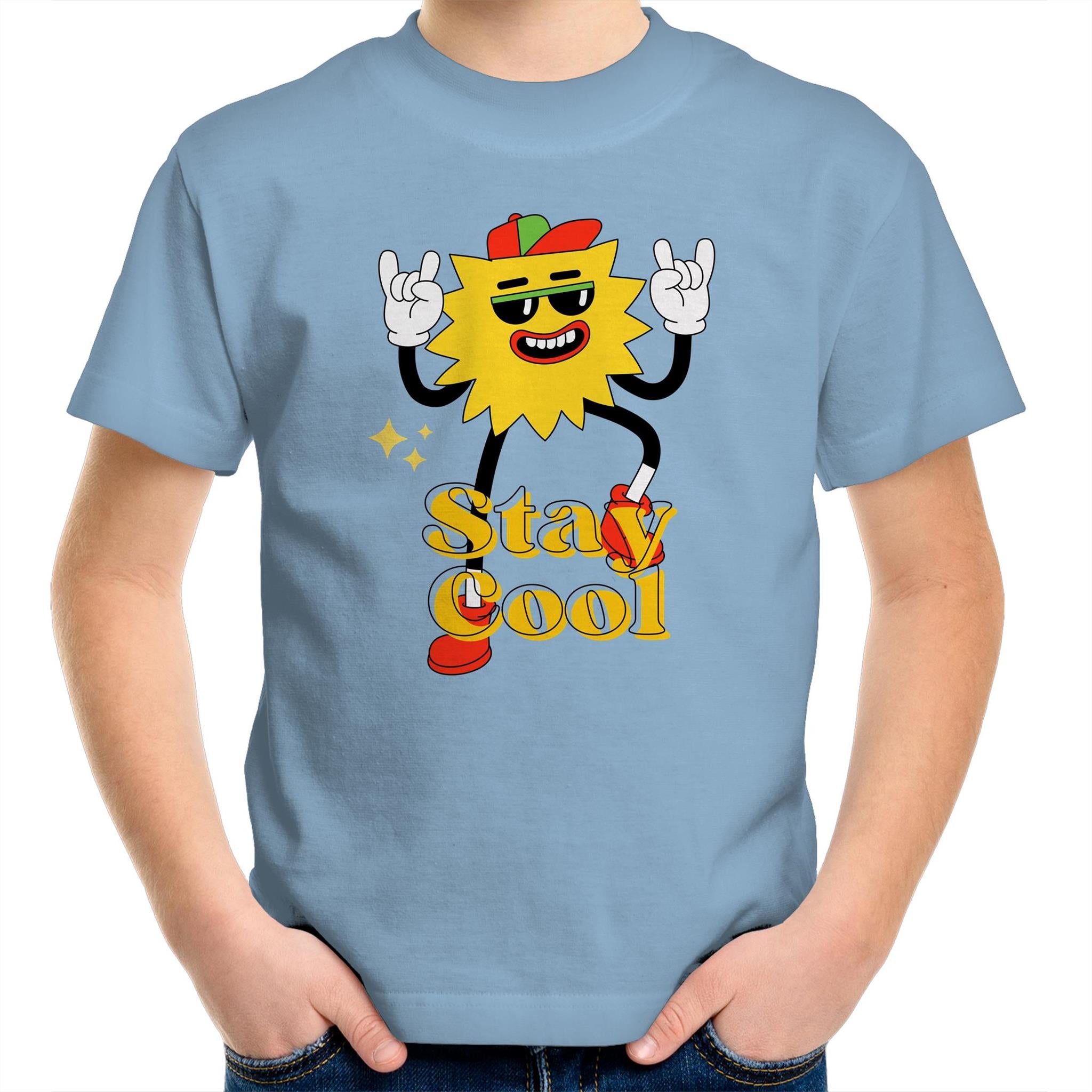Stay Cool - Kids Youth T-Shirt Carolina Blue Kids Youth T-shirt Printed In Australia