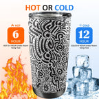 Black And White - 20oz Mobile Tumbler with Lid (Black Lock) 20oz Travel Mug Printed Offshore