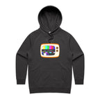 Retro TV, No Signal - Womens Hoodie Coal Womens Hoodie Printed In Australia Retro Tech