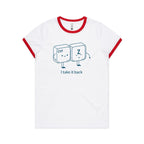 Ctr Z, I Take It Back, Computer Keyboard - Women's Ringer Tee White Red Womens Ringer T-shirt Printed In Australia Tech