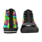 Painted Lines Kids High Top Canvas Shoes