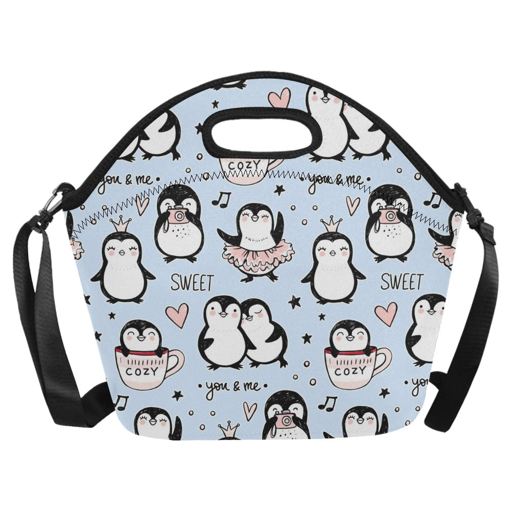 Penguin Love - Neoprene Lunch Bag Neoprene Lunch Bag Printed Offshore