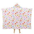 Abstract Colourful Shapes Kids Hooded Blanket 100cm x 130cm white 40"×50" Kids Hooded Blanket Printed Offshore