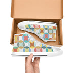 Circles - Men's High Top Canvas Shoes