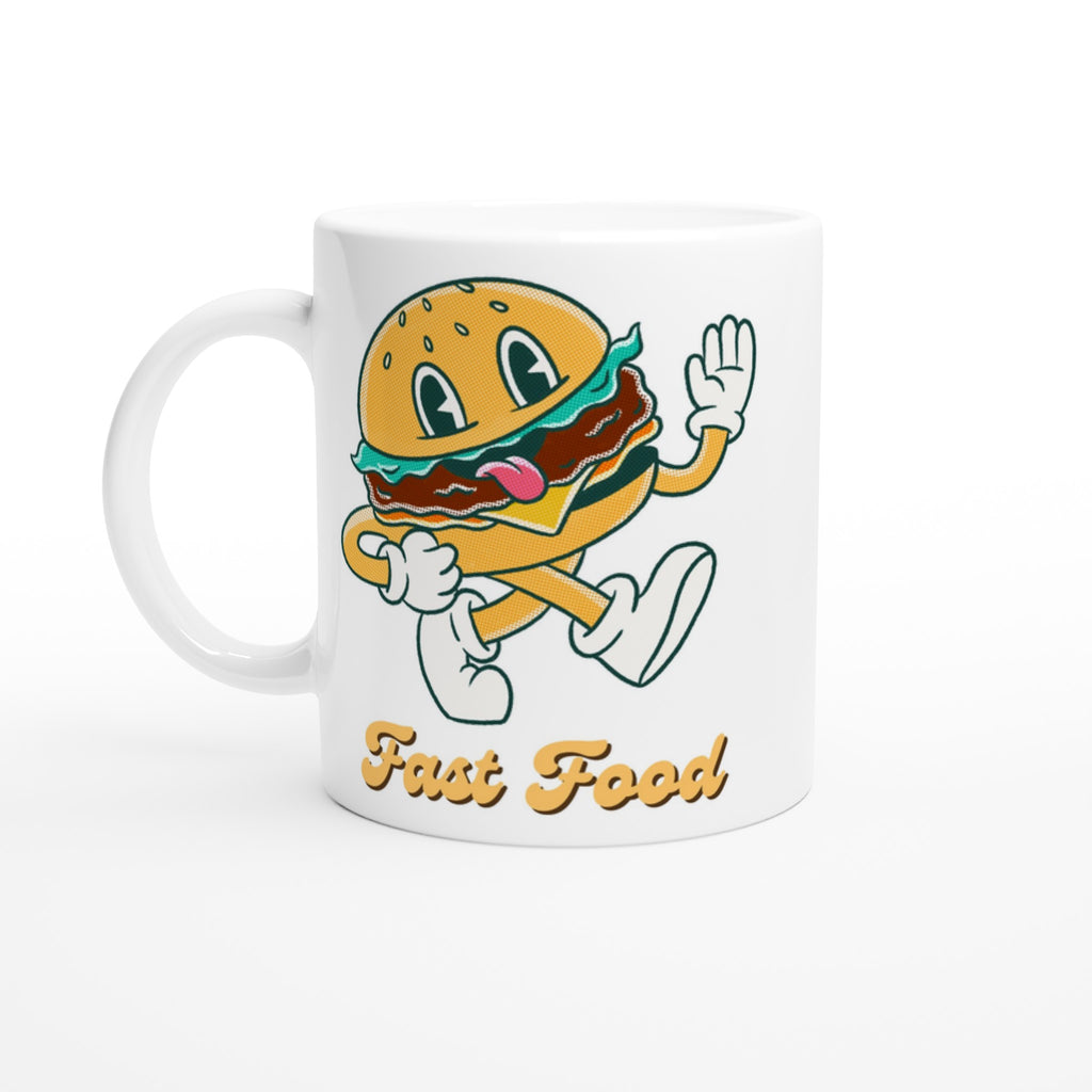 Fast Food White 11oz Ceramic Mug Default Title White 11oz Mug food Globally Fulfilled Retro