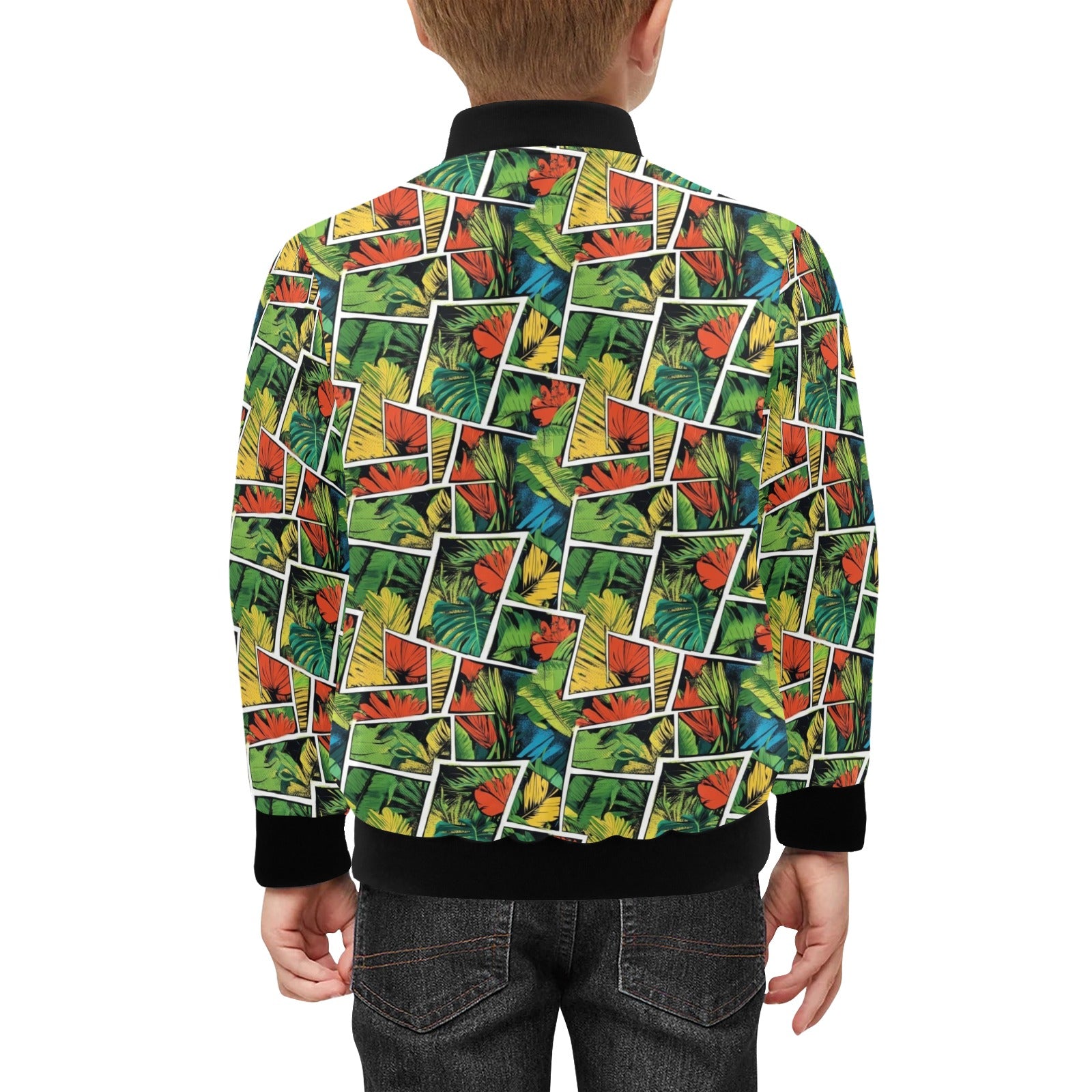 Tropical Comic Book Style Kids Bomber Jacket