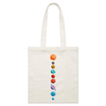 Our Solar System Parcel Canvas Tote Bag Default Title Small Tote Bag Printed In Australia Space
