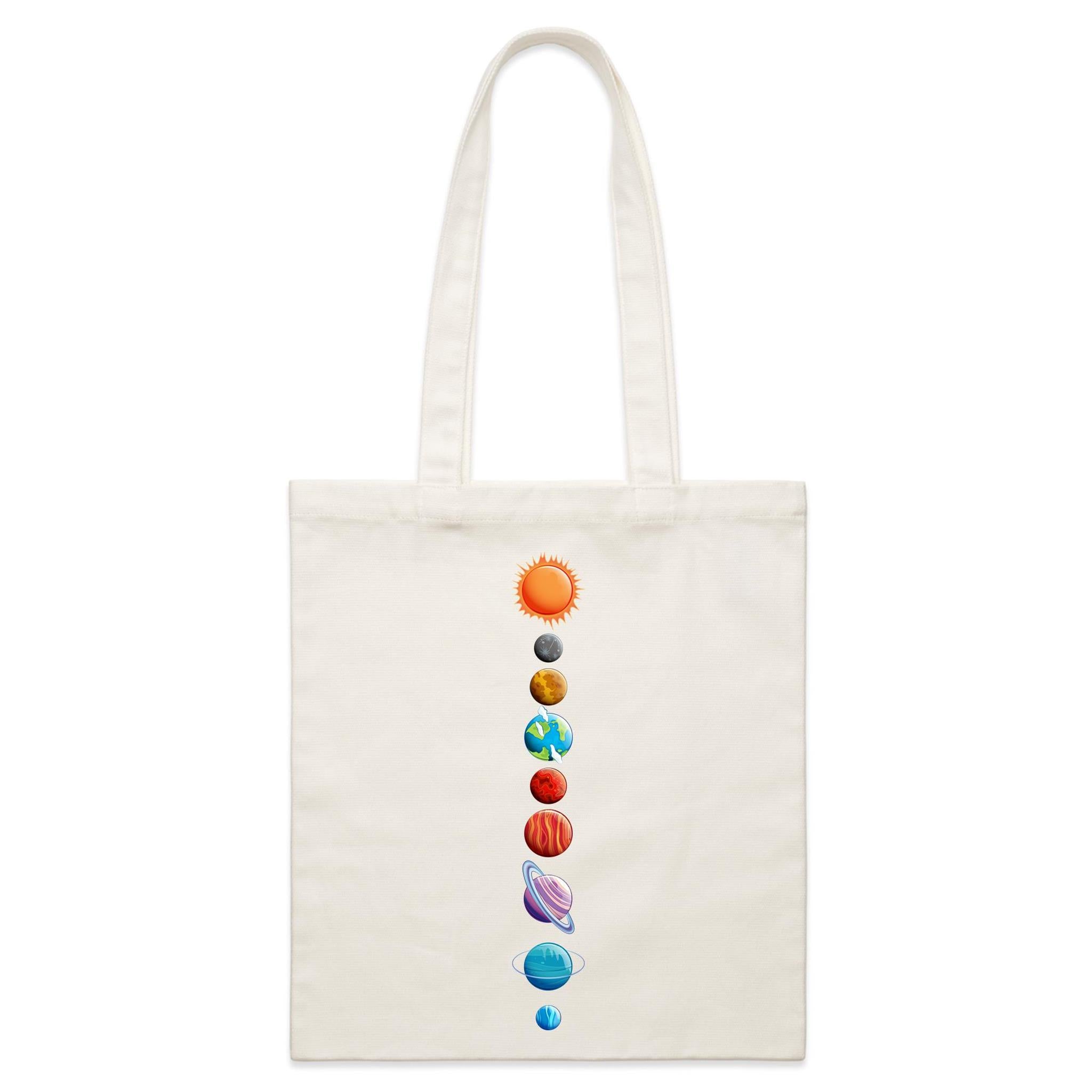 Our Solar System - Parcel Canvas Tote Bag Default Title Small Tote Bag Printed In Australia Space