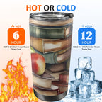 Watercolour Books - 20oz Mobile Tumbler with Lid (Black Lock) 20oz Travel Mug Printed Offshore Reading