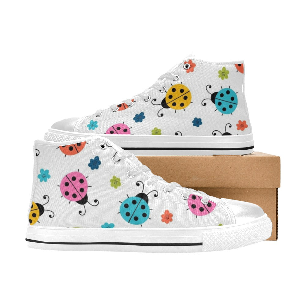 Ladybugs - Kids High Top Canvas Shoes