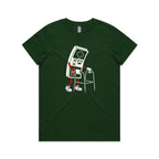 Retro Gamer Women's AS Colour T-shirt Forest Green Womens T-shirt Games Printed In Australia