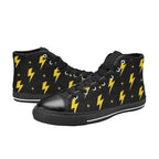 Yellow Lightning - Men's High Top Canvas Shoes