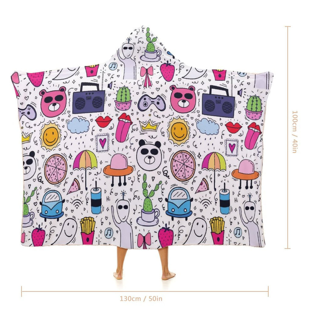 Bright Life Kids Hooded Blanket 100cm x 130cm Kids Hooded Blanket Printed Offshore