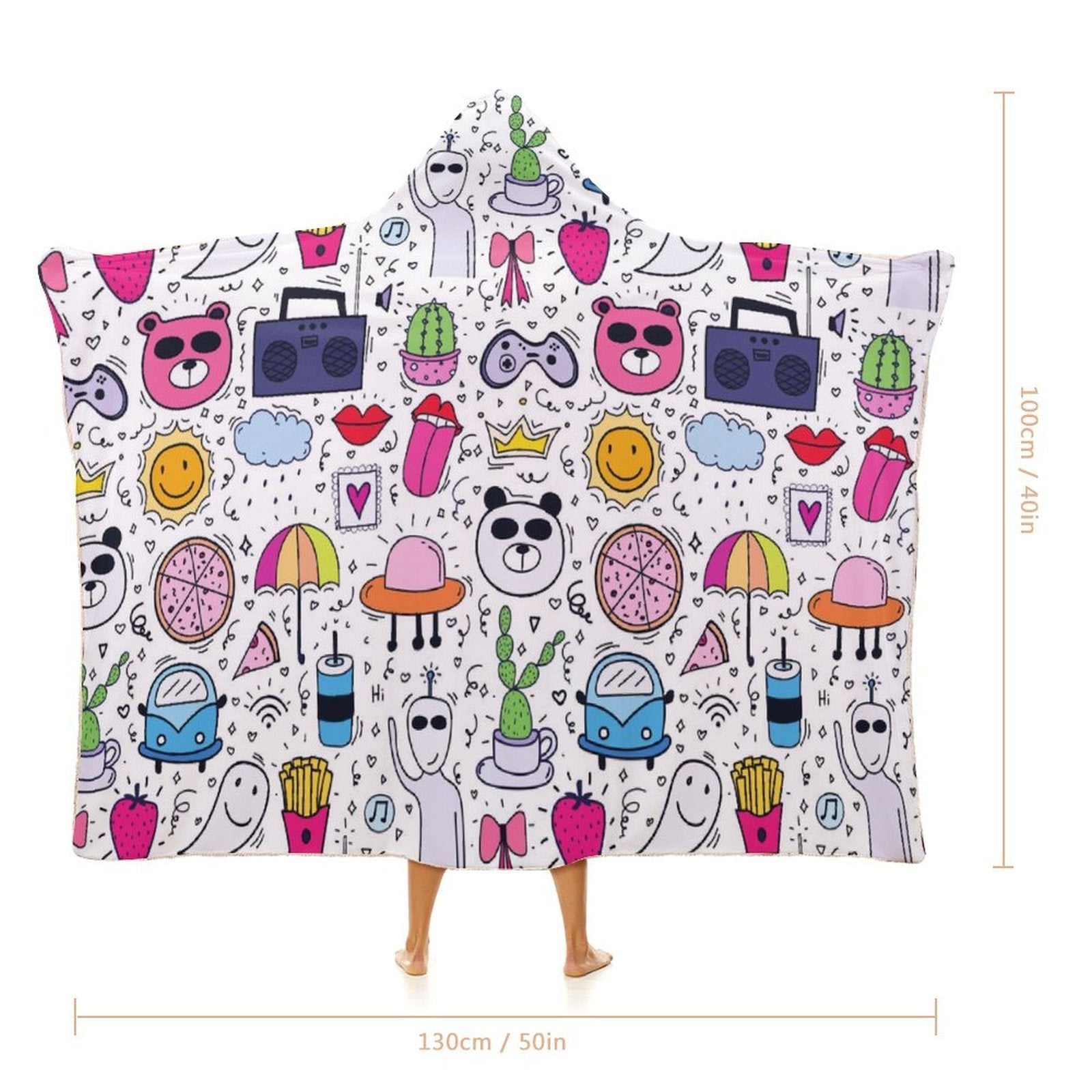 Bright Life Kids Hooded Blanket 100cm x 130cm Kids Hooded Blanket Printed Offshore