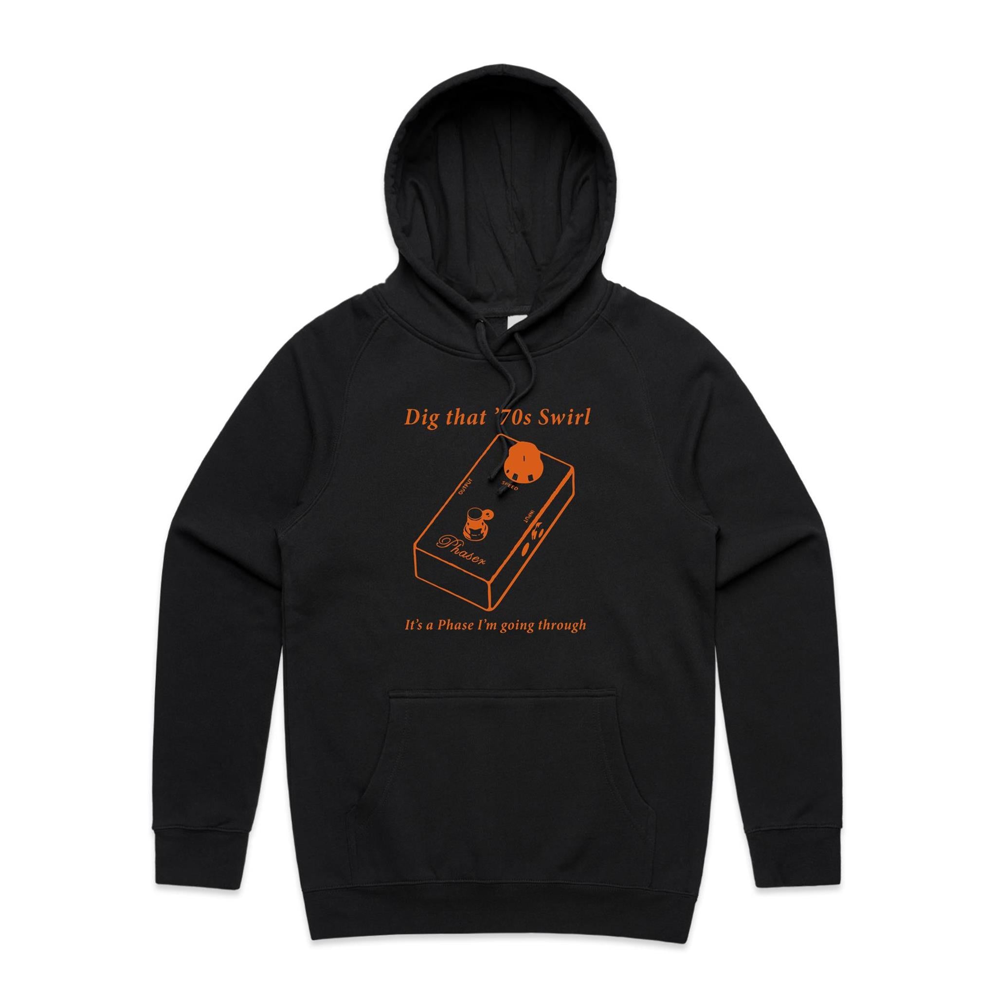 Guitar Pedal - Mens Hoodie Black Mens Hoodie Music Printed In Australia