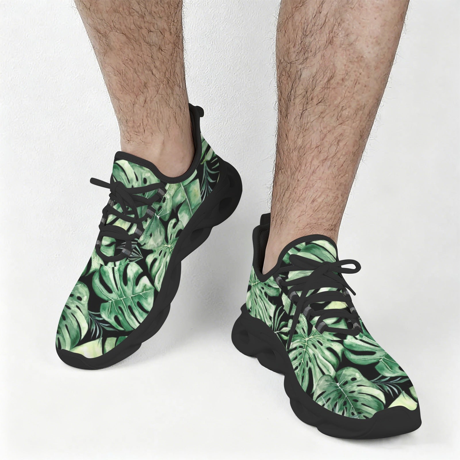 Jungle Leaves Men's Twisted Sole Sneakers