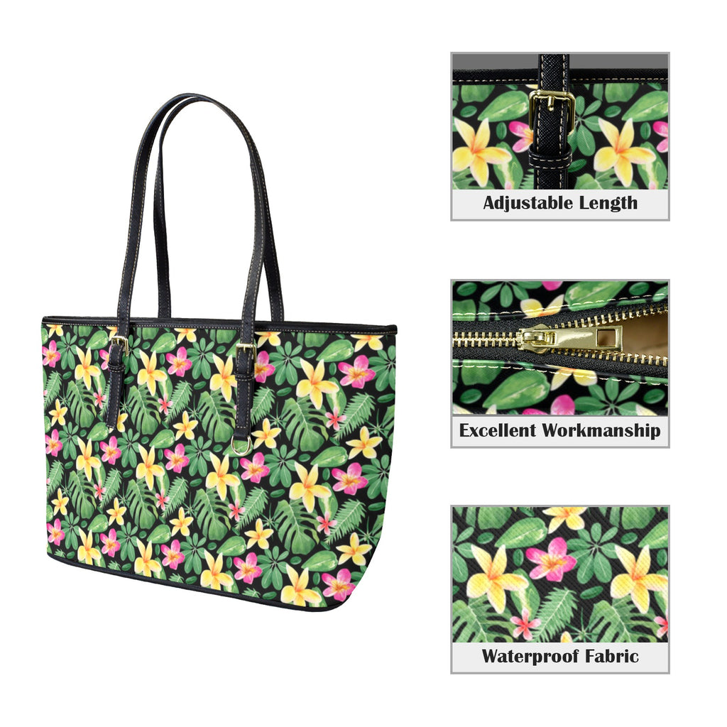 Frangipani - Leather Tote Bag-Large