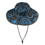 Blue Squiggle - Wide Brim Bucket Hat Wide Brim Bucket Hat Printed Offshore