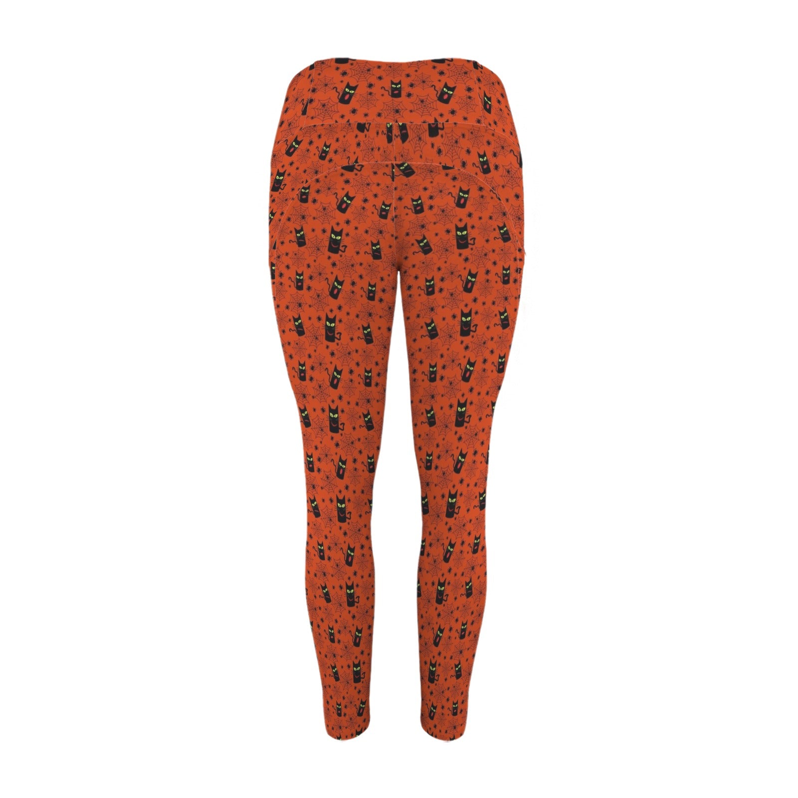 Halloween Black Cats Women's High Waist Pockets Yoga Leggings