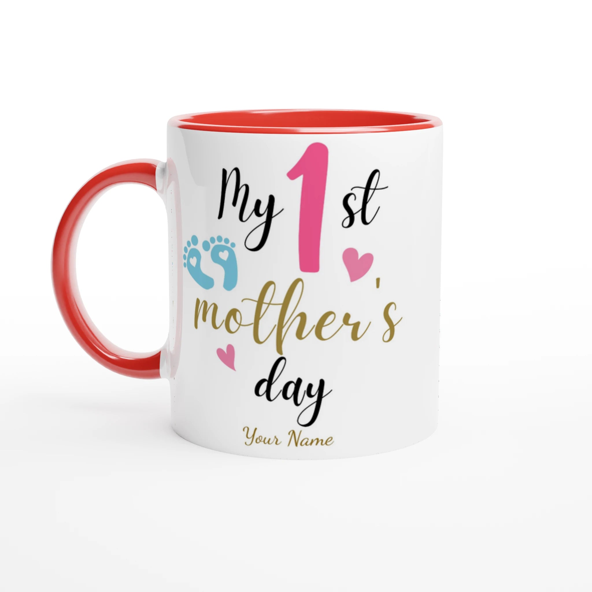 Personalised - My First Mother's Day - 11oz Ceramic Mug Ceramic Red Personalised 11oz Mug customise Globally Fulfilled Mum personalise